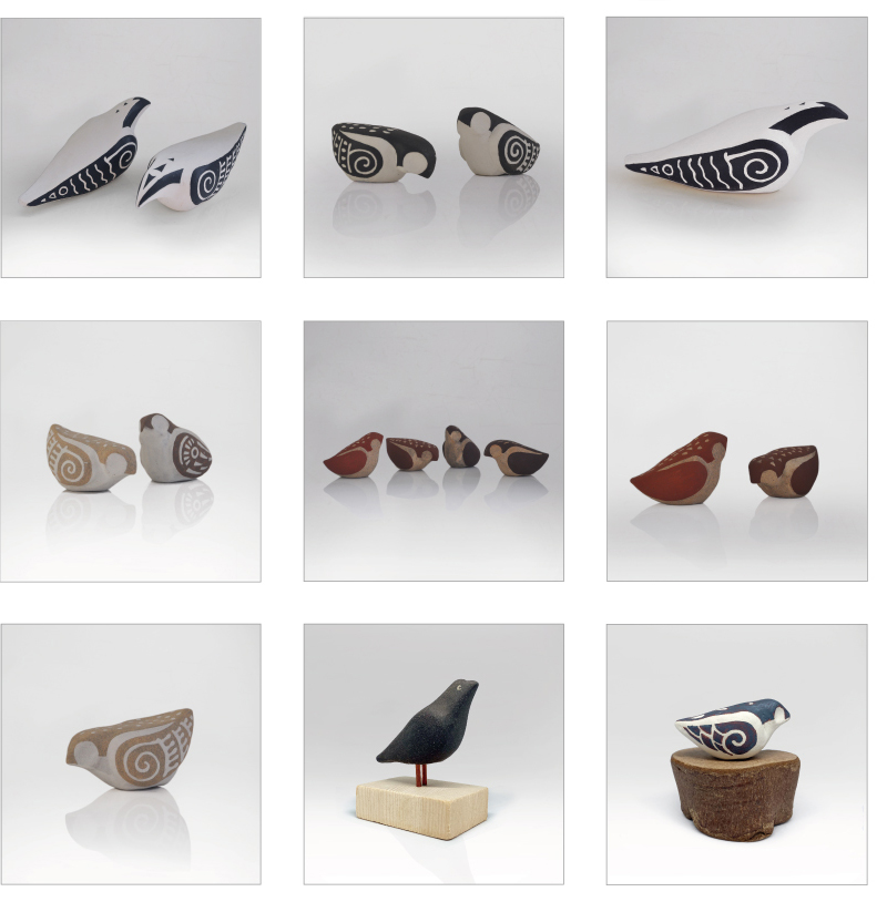 土で作った鳥たち／pottery bird image